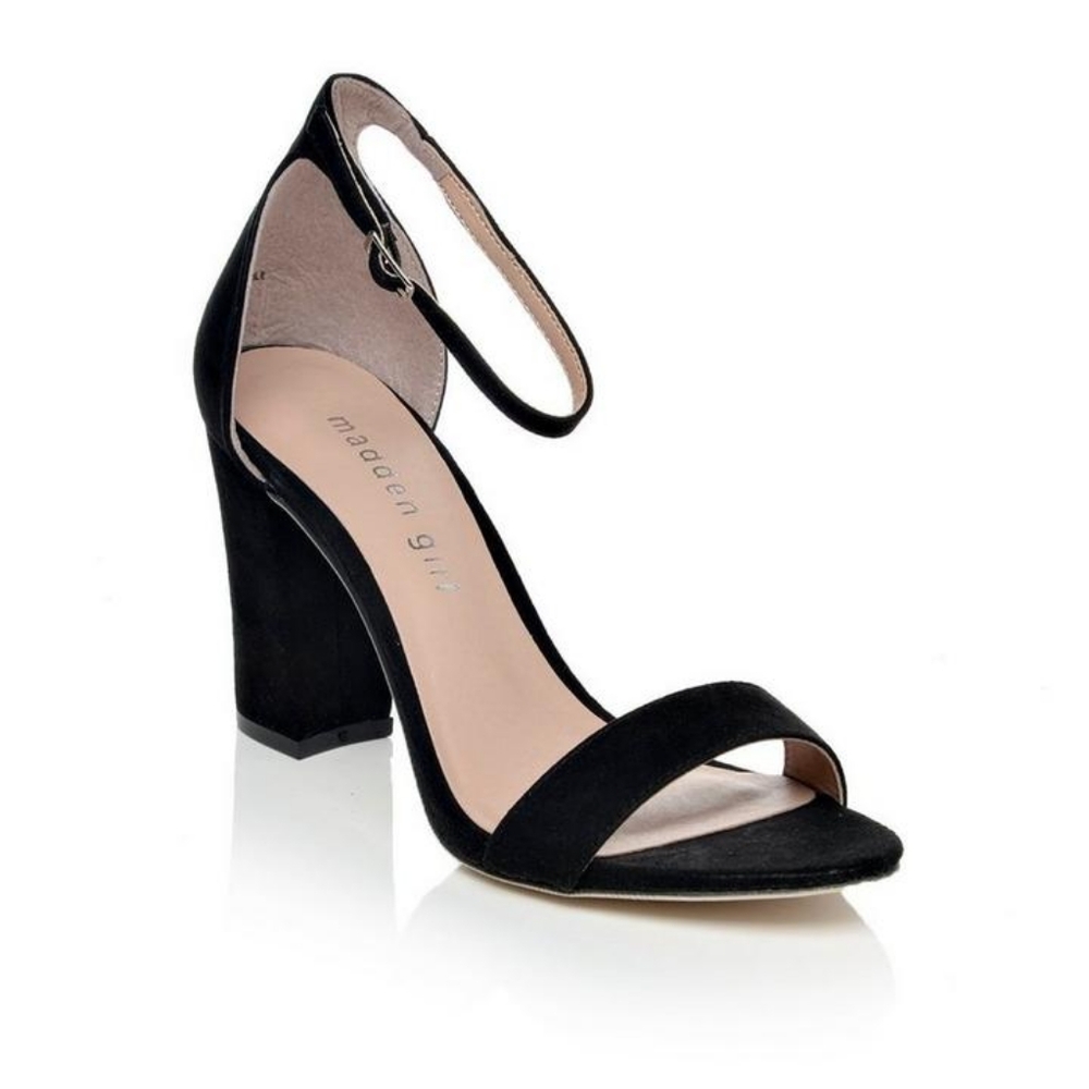 Madden Girl Women's 7 Black Ankle Strap High Heel Wedding Prom Shoe